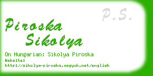 piroska sikolya business card